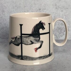 Anthropologie Florence Balducci Ceramic Monogram H Horse Art Design Mug